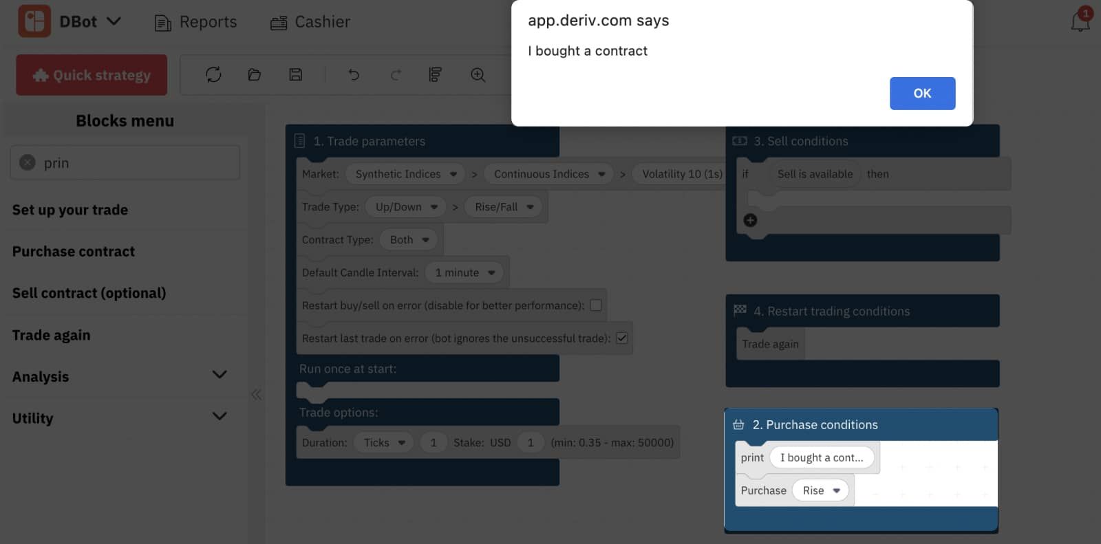 6.1. D Bot 上带有 Notify 区块的通知示例
