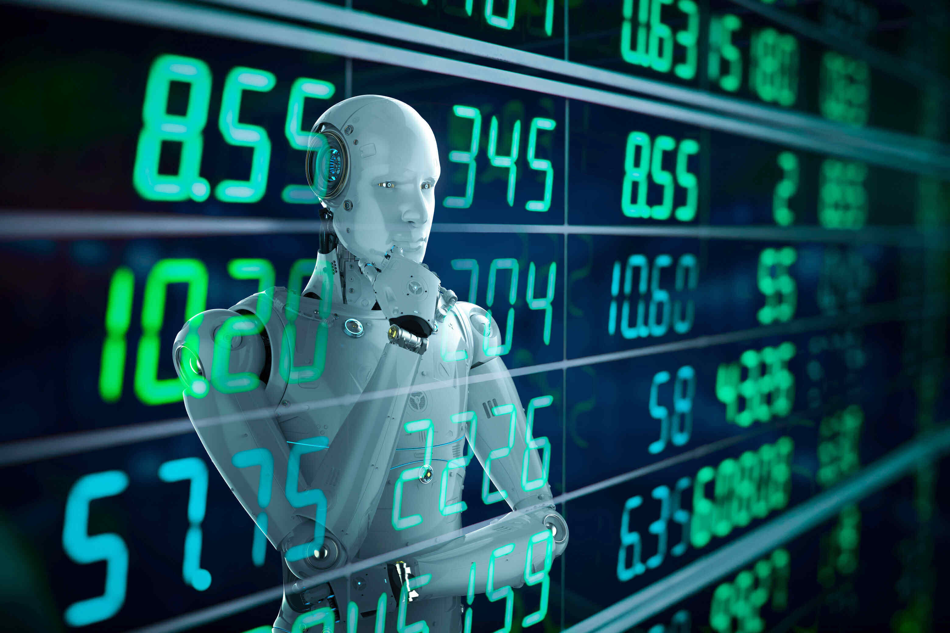 A trading bot analysing numbers.